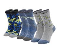 Skechers 3PPK Boys Casual Glow In The Dark Socks SK41078-9303, Socken, Blue, Grey, 27-30