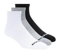 Skechers 3PPK Qtr Crew Socks S114235-BKWG, Unisex socks, White, 43-46 EU