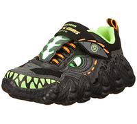 Skechers 400112L BKLM Sneaker, Black & Charcoal Synthetic/Textile/Lime Tri, 27 EU