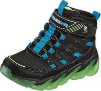 Skechers 400131L BBLM, Stiefelette, Black Synthetic & Textile/Blue & Lime Trim,