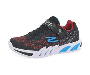 Skechers 400137l BKRB Sneaker für Jungen, schwarzer synthetischer Stoff mit rotem und blauem Rand, 27 EU