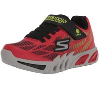 Skechers 400137L RDBK Sneaker, Red Synthetic/Black & Yellow Trim, 31 EU
