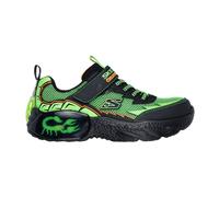 Sneaker SKECHERS "CREATURE-CRAWLERS", Damen, Gr. 29, schwarz, limette skorpion, Lederimitat, Mesh, Animal-Print, kontrastfarbene Details, Schuhe Sneaker, Klettschuh mit coolem Motiv, Größenschablone z
