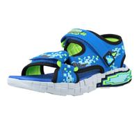 Skechers Mega-Splash 4K Flache Sandale, Blue/Lime, 29 EU