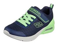 Skechers 403773L NVLM Sneaker, Navy Textile/Lime Trim, 32 EU