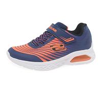 Skechers 403930L NVOR, Sneaker, Navy Synthetic/Orange Textile/Black Trim,