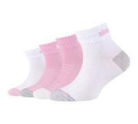 Skechers 4PPK Girls Mesh Ventilation Quarter Socks SK42042-1001, Girl socks, Pink, 27-30 EU