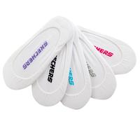 Skechers 5 Pack Non Terry Solid Liner Socken in Weiss, Größe Medium