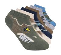 Skechers 6 Pack Boys' Dino Socken in Grün, Größe Klein