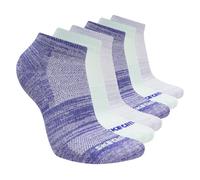 Skechers 6 Pack Girls' Low Cut Color Stripe Socken in Violett, Größe Klein