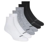 Skechers 6 Pack Quarter Crew Socken in Weiss/Schwarz, Größe Medium
