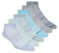 Skechers 6 Pack WoMänner's Low Cut Sport Stripe Socken in Blau/Türkis, Größe Medium