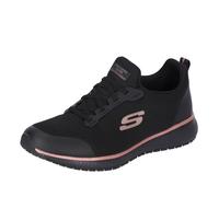 Skechers Damen Squad Sr Sneaker, Black Flat Knit Rose Gold Trim, 37.5 EU