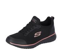 Skechers Damen Squad Sr Sneaker, Black Flat Knit Rose Gold Trim, 39.5 EU