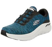 Skechers Arch Fit 2.0 Herren-Sneaker für Oberhand, Blaugrünes Mesh-Synthetik-Schwarz Besatz, 45 EU