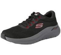 Skechers Herren-Sneaker, Schwarzes Mesh-Synthetik-roter Besatz, 39.5 EU