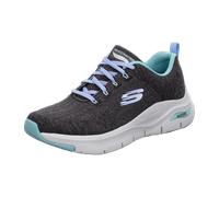 Skechers Damen Arch Fit Comfy Wave Sneaker, Charcoal Knit Blue Trim, 37 EU