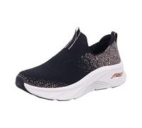 Skechers Arch Fit D'Lux - Glimmer Dust 149689-BKRG, Women Sneakers, Navy, 40 EU