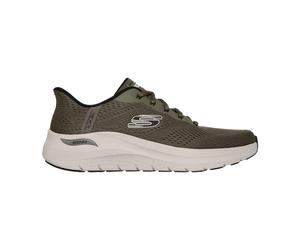 Skechers Arch Fit Herren Schuhe grün olive Slip Ins 232712 für Herren, Größe 43 EU
