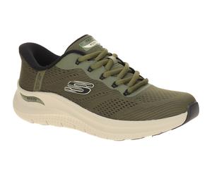 Skechers Arch Fit Herren Schuhe grün olive Slip Ins 232712 - Größe 42