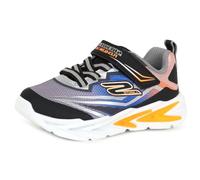 Lauflernschuh SKECHERS "FLEX-GLOW ULTRA LIGHTS", Kinder, Gr. 22, bunt (schwarz, multi), Lederimitat, Textil, kontrastfarbene Details, sportlich, Schuhe, Blink,-Klettschuh zum Schlüpfen, Neon, Größensc