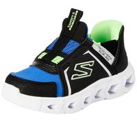 Skechers Jungen Sneaker, Schwarz Synthetik Textil Blau Limette Silv, 4 UK EU