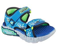 Skechers Baby - Jungen Mega-splash 4k Flache Sandale, Black Synthetic Blue Lime Trim, 20 EU