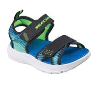 Skechers Microspec-Splash Sandalen in Schwarz/Grün, Größe 22, in der Maschine waschbar