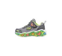 Skechers Lauflernschuh PLAY SCENE Textil/Lederimitat Sneaker mit Klettverschluss Gr. 25 grau/limette