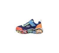 Skechers Baby - Jungen Play Scene Turnschuhe, Navy & Blue Textile/ Lime & Red Synthetic/ Mu, 23 EU