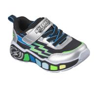 Skechers Baby - Jungen Play Scene Turnschuhe, Silver Synthetic/Black Textile/Blue Trim, 24 EU