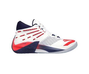 Skechers - Basketball Schuhe für Herren, Netzmaterial (Weiß/Rot) EU 44 / UK 9.5
