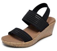 Skechers Beverlee Sheer Luck Sneaker, Schwarzes Netzgewebe, 36.5 EU