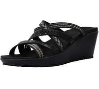 Skechers Beverlee Tiger Posse Pantoletten in Übergrößen Schwarz 31714 BLK große Damenschuhe, Größe:43