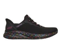 Slip-On Sneaker SKECHERS "BOBS SQUAD CHAOS", Damen, Gr. 42, schwarz, Textil, kontrastfarbene Details, Schuhe, Freizeitsneaker, Slipper, Schlupfschuh mit Memory Foam-Innensohle, Topseller (95358931-42)