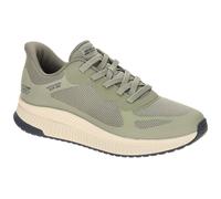 Skechers Bobs Squad Schuhe grün olive Slip Ins Herren 118423 - Größe 45