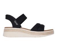 Sandale SKECHERS "BOBS SUN RAY", Damen, Gr. 39, schwarz, Textil, casual, Schuhe, Keilsandale, Sandalette, Plateausandale mit Plush Foam (61423032-39) schwarz