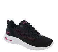 Skechers Bobs Unity Damen-Sneaker, Schwarz und Hot Pink Mesh, 37 EU