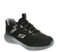Skechers Bounder Brisk-Burst-Sneaker für Jungen, Schwarzer Synthetik-Textil-Holzkohlebesatz, 11 UK Child