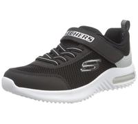 Skechers Bounder-techBoots für Jungen, Schwarz-silberfarbener Synthetik-Textilbesatz, 10 UK Child