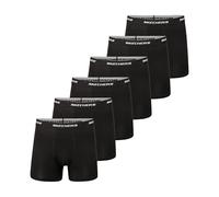 Skechers Boxershorts für Herren, 6er-Pack, konturierte Tasche, Feuchtigkeitstransport, kein Fahrkomfort, atmungsaktive Baumwolle, Schwarz, Small
