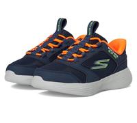 Skechers Go Run 400 V2 Turbo-Brisk Sneaker, Navy Synthetic/Textile/Orange & Lime Trim, 31 EU