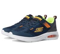 Sneaker SKECHERS "MICROSPEC MAX ADVANCE", Kinder, Gr. 36, blau (navy, gelb), Textil, Synthetik, kontrastfarbene Details, sportlich, Schuhe, Freizeitschuh mit Klettverschluss, Größenschablone zum Downl