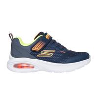 Sneaker SKECHERS "MICROSPEC MAX ADVANCE", Kinder, Gr. 36, blau (navy, gelb), Textil, Synthetik, kontrastfarbene Details, sportlich, Schuhe, Freizeitschuh mit Klettverschluss, Größenschablone zum Downl