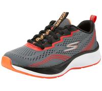 Skechers Boys Sneaker, Charcoal Textile/Red & Orange Trim, 35 EU
