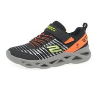 Skechers Boy's Twisty Brights-Novlo Sneaker, Schwarz/Orange, 2.5 Little Kid