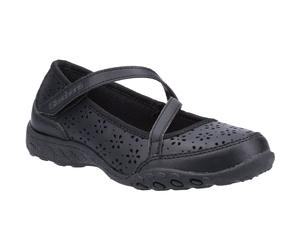 Skechers Breathe Easy Playground Poppies Mädchenschuhe Aus Schwarzem Leder EU 47.5 / UK 12