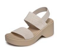 Skechers Damen CALI Day Sandale mit Absatz, White, 41 EU
