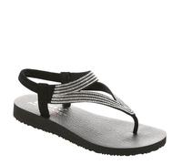 Skechers Cali Meditation-119776 Damen Sandale, schwarz / silber, 38 EU