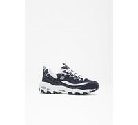 Skechers Damen D'LITES-BIGGEST FAN-11930 Sneaker, Blau (Navy Trubuck/Weiß Mesh/Carolina Blue Trim Nvw), 42 EU